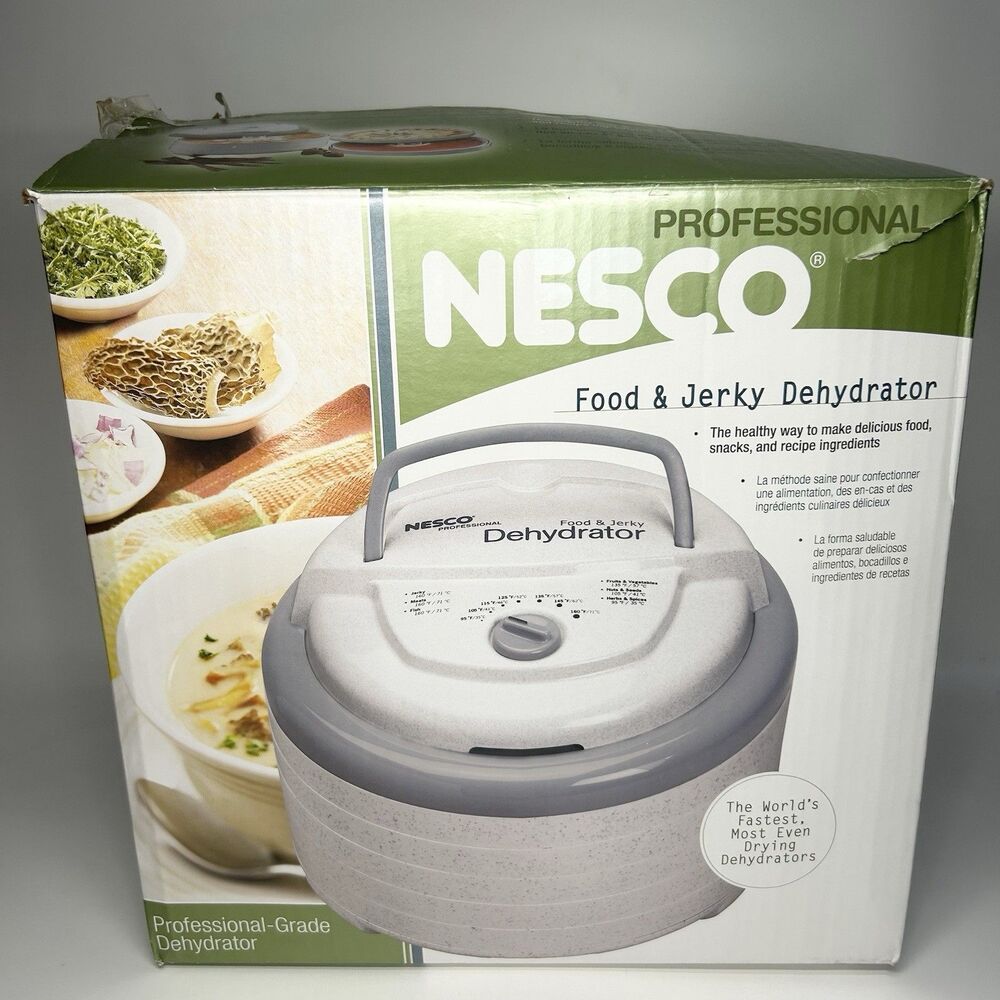 NESCO FD-75PR Food Jerky Dehydrator 5 Trays/Inserts/Base Only w/Cookbook Recipe